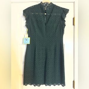 NWT CeCe (Dillards Exclusive) Dark Green Lace Dress, size 10